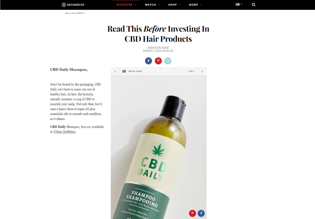 CBD Testimonials | Refinery 29